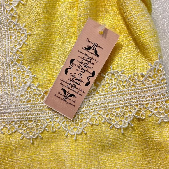 Nanette Lepore Yellow Sleeveless Bouclé Dress Size 4 NWT - Picture 7 of 8